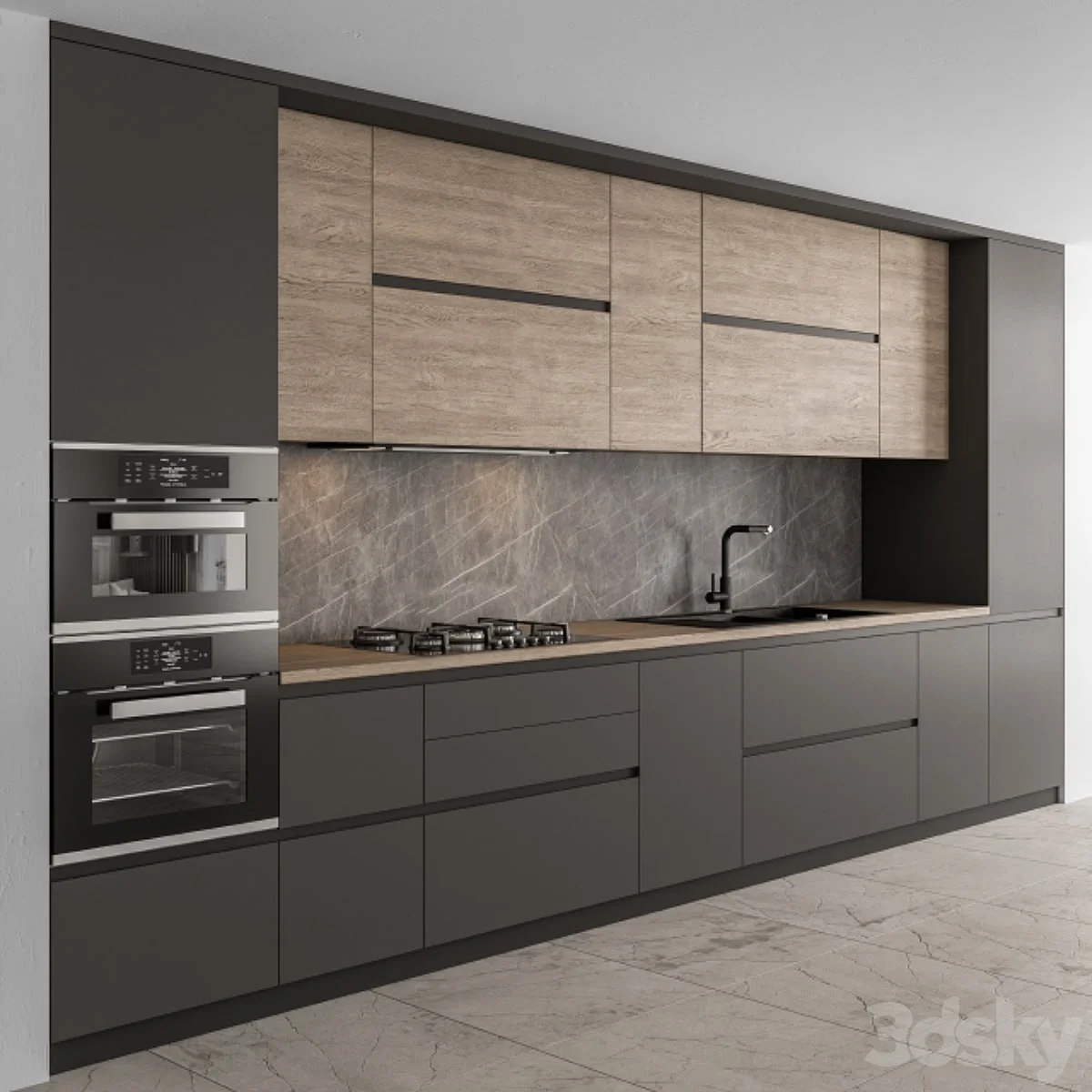 Kitchen Modern - Black and Wood 65